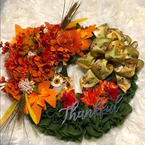 Handmade burlap fall wreath